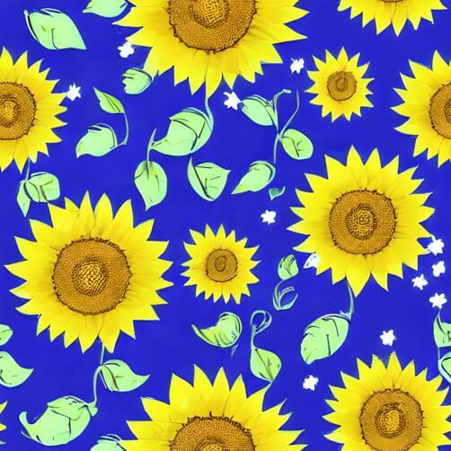 Seamless Sunflower Pattern on Blue Background Seamless Sunflower Pattern on Blue Background thumbnail