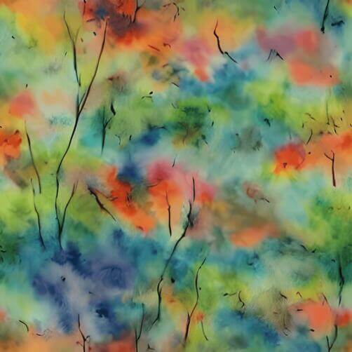 Colorful Abstract Painting with Trees and Leaves Colorful Abstract Painting with Trees and Leaves thumbnail