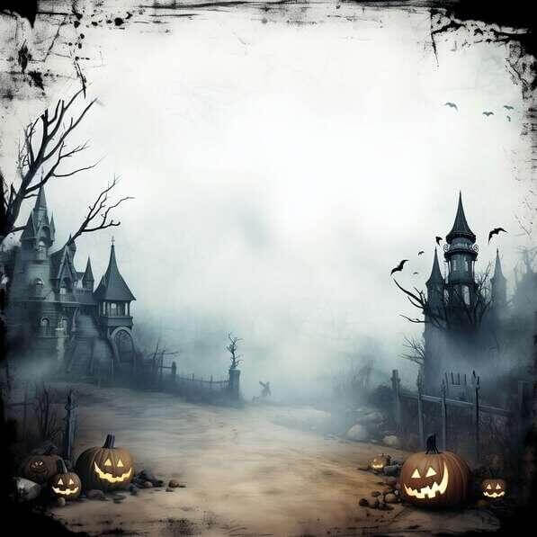 Download Dark and Grungy Halloween Scene with Pumpkins and Castle ...