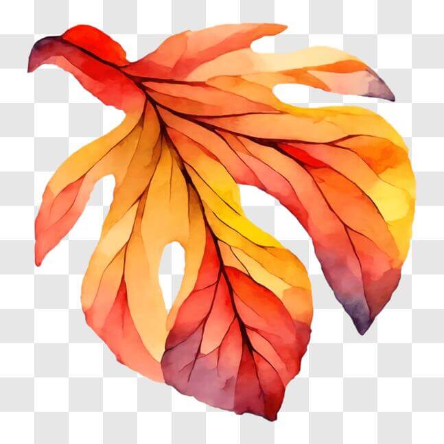 Download Red, Orange, and Yellow Watercolor Leaf for Autumn Decorations ...