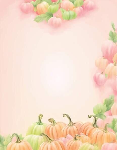 Download Autumn Background with Pumpkins and Green Leaves Backgrounds ...