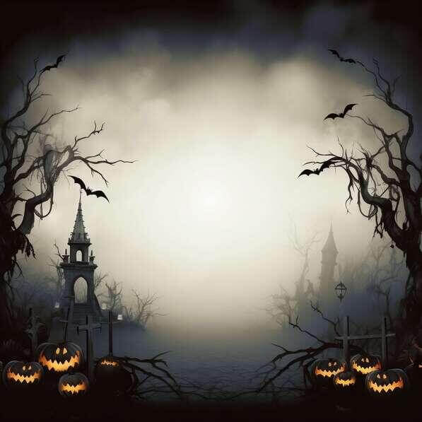 Download Spooky Halloween Background with Pumpkins, Trees, and ...