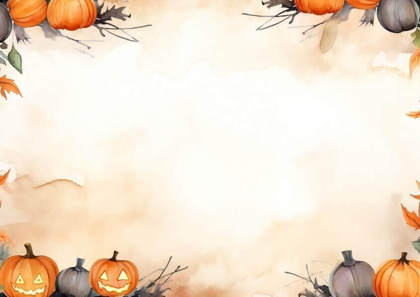Download Autumnal Frame with Pumpkins and Leaves Backgrounds Online ...