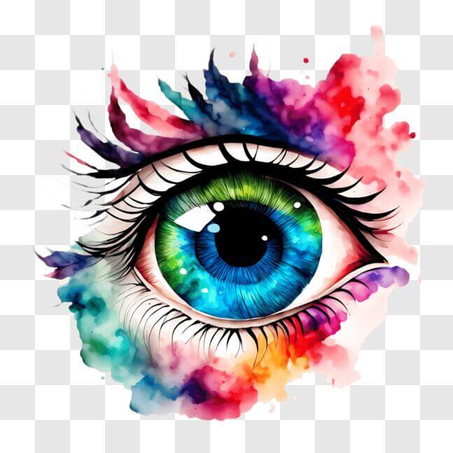 Download Colorful Splash of Watercolor on Eye PNGs Online - Creative ...