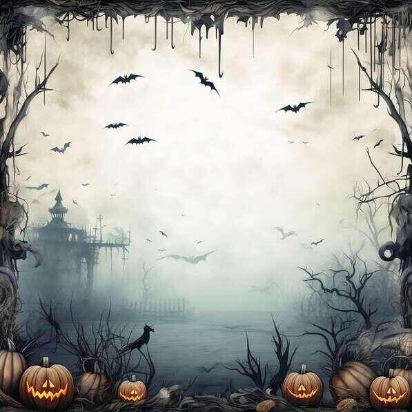 Haunted Writing Background Design Download Haunted Mansion with Bats and Pumpkins Backgrounds Online ...