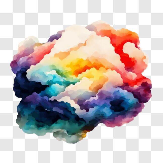 Download Abstract Colorful Cloud - Blue, Green, Yellow, Red PNG Online ...