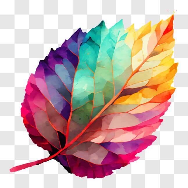 Download Colorful Painted Leaf - Nature and Abstract Design PNGs Online ...