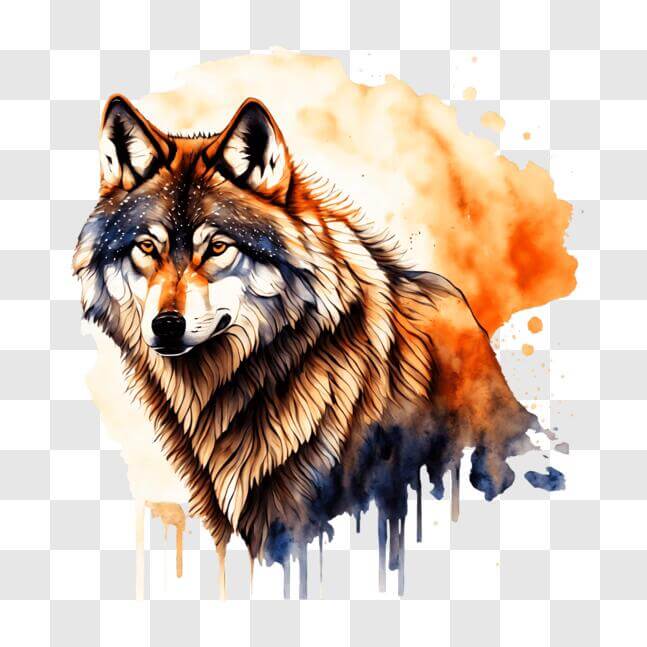 Download Colorful Abstract Wolf Painting PNG Online - Creative Fabrica