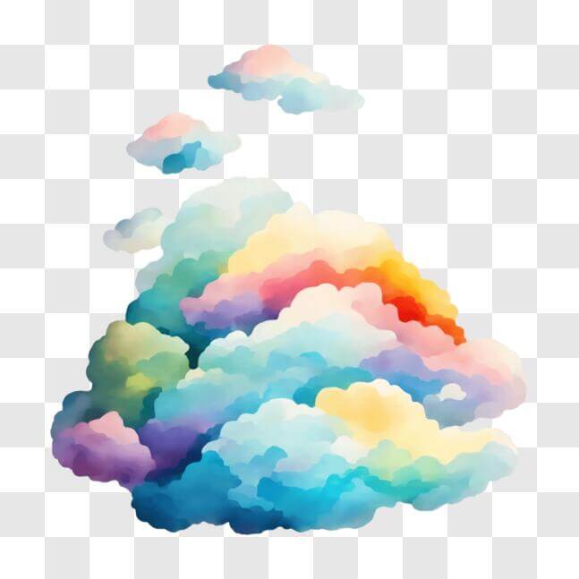 Download Colorful Cloud in the Sky PNGs Online - Creative Fabrica