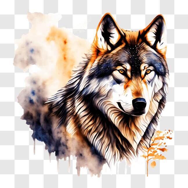 Download Colorful Wolf's Head Painting on Wall PNG Online - Creative ...