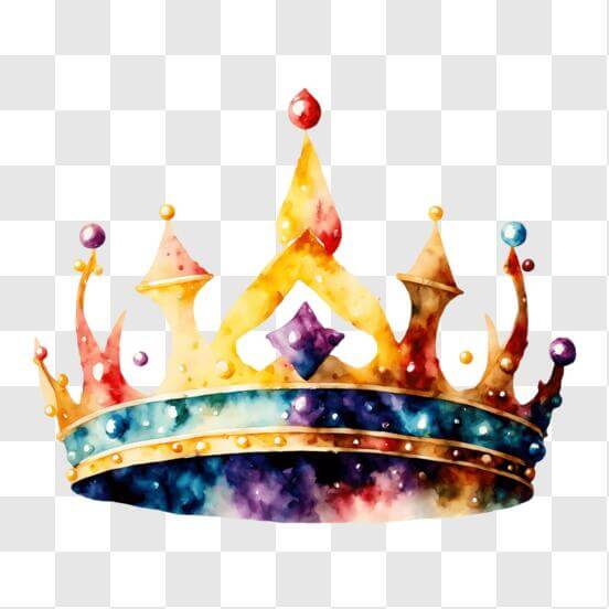 Colorful Crown Layout Download Colorful Crown with Dripping Watercolor Paint on Black ...