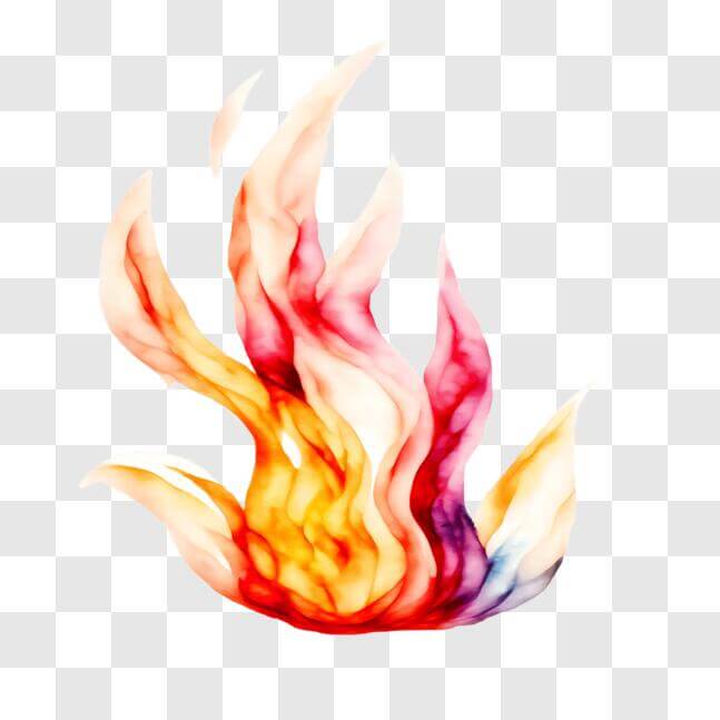 Download Colorful Flame Fire Design - Decorative and Versatile PNG ...