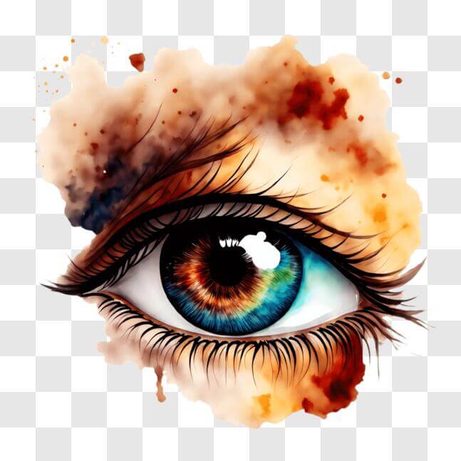 Download Eye with Colorful Paint Splash PNGs Online - Creative Fabrica