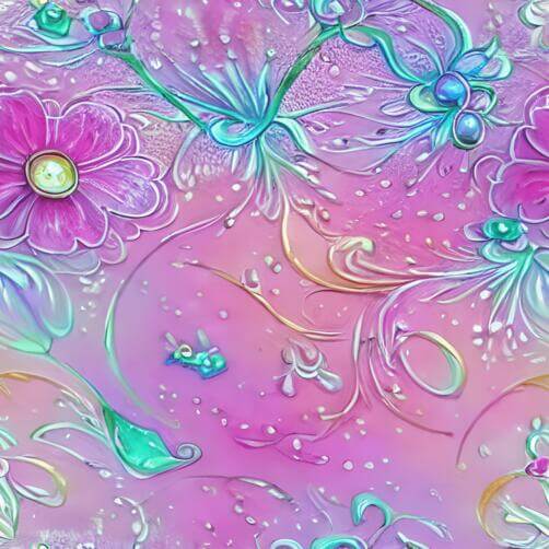 Floral Wallpaper with Pink Background and Water Droplets Floral Wallpaper with Pink Background and Water Droplets thumbnail