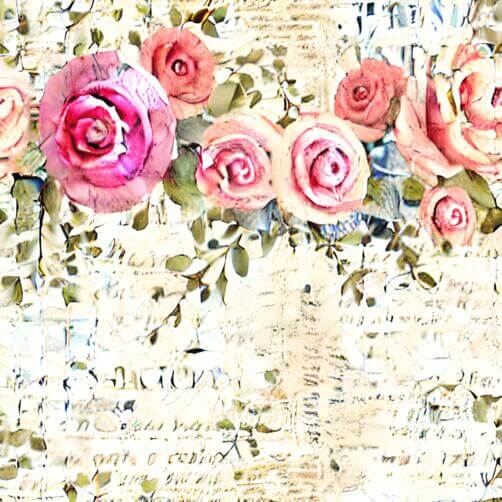 Floral Arrangement of Pink Roses on Handwritten Paper Floral Arrangement of Pink Roses on Handwritten Paper thumbnail