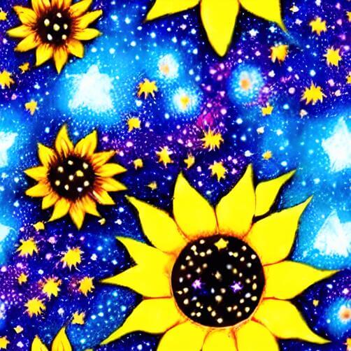 Sunflower Painting with Stars in the Background Sunflower Painting with Stars in the Background thumbnail