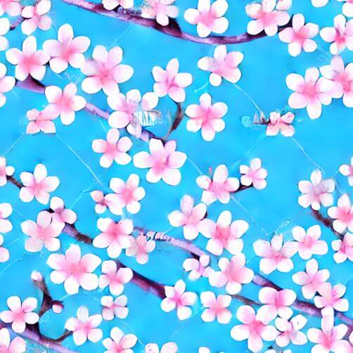 Cherry Blossom Branches on Blue Background Cherry Blossom Branches on Blue Background thumbnail