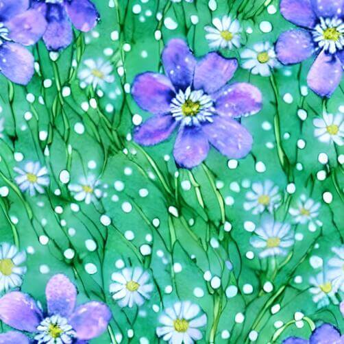 Abstract Watercolor Painting of Flowers on Green Background Abstract Watercolor Painting of Flowers on Green Background thumbnail