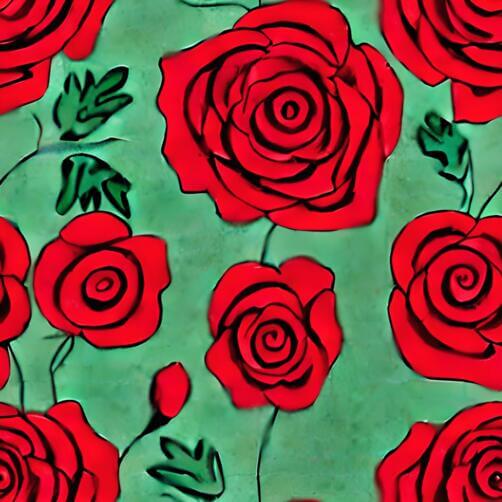 Red Roses Seamless Pattern on Green Background Red Roses Seamless Pattern on Green Background thumbnail