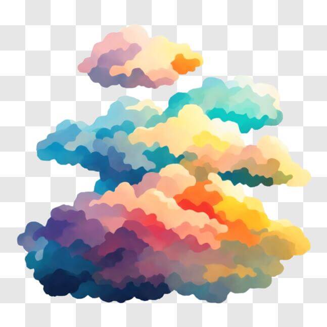 Download Colorful Cloud in the Sky - Weather and Education PNGs Online ...