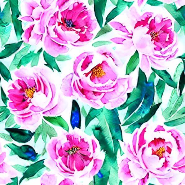 Download Pink Peonies Seamless Pattern on White Background Patterns ...