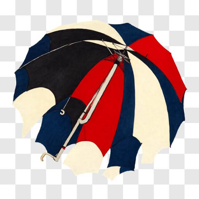 Download Damaged Umbrella with Red, White, and Blue Color Scheme PNG ...