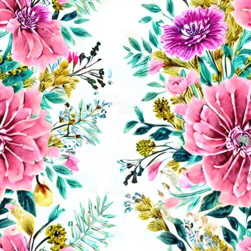 Seamless Floral Pattern with Pink, Purple, and Green Flowers Seamless Floral Pattern with Pink, Purple, and Green Flowers thumbnail