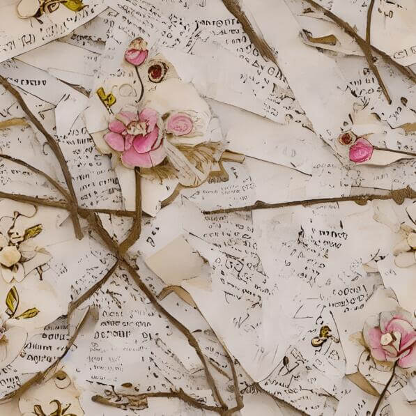 Download Vintage Collage with Old Papers and Flowers Patterns Online ...