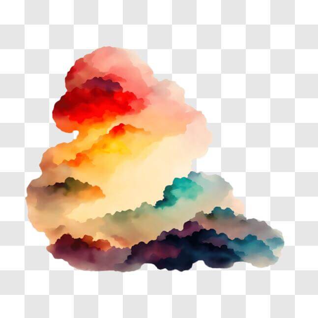 Download Colorful Cloud Art for Decorative Use PNG Online - Creative ...