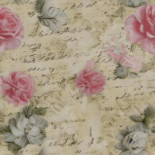 Vintage Floral Pattern with Pink and White Roses on Paper Background Vintage Floral Pattern with Pink and White Roses on Paper Background thumbnail