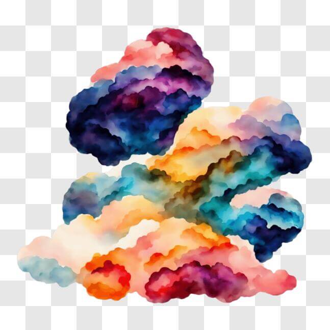 Download Colorful Clouds Painting for Decoration PNG Online - Creative ...