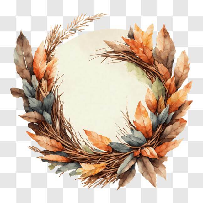 Download Beautiful Autumn Leaf Wreath for Thanksgiving and Fall ...