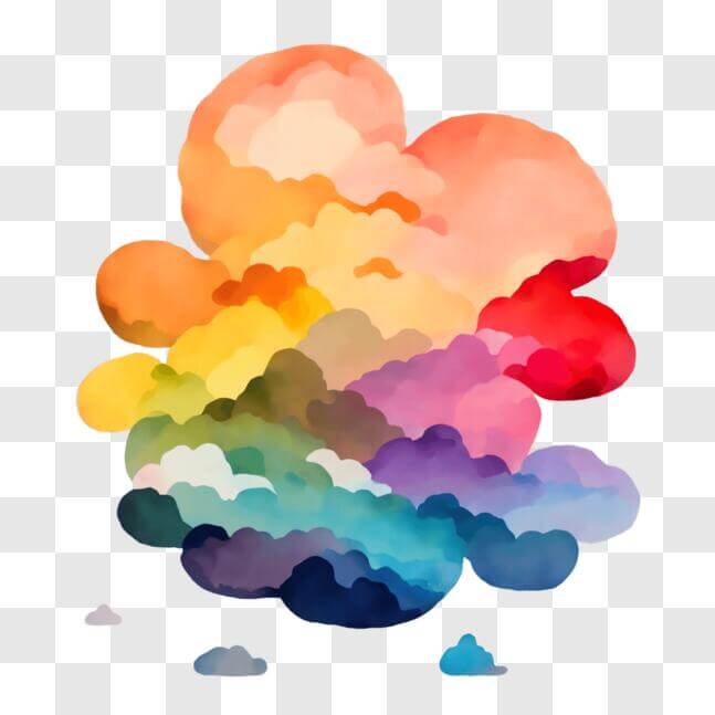 Download Abstract Image of a Colorful Cloud PNG Online - Creative Fabrica