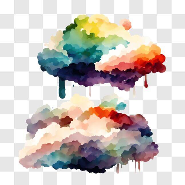 Download Colorful Dripping Clouds - Abstract Art PNG Online - Creative ...