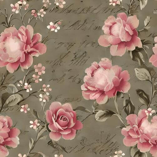 Vintage Floral Pattern with Pink Roses and Typewriter Background Vintage Floral Pattern with Pink Roses and Typewriter Background thumbnail