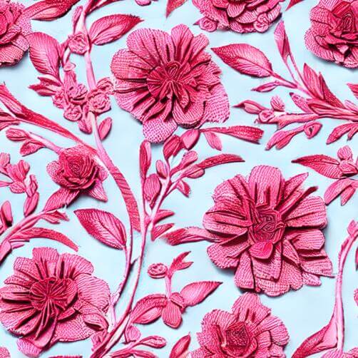 Pattern of Pink Paper Flowers and Leaves Pattern of Pink Paper Flowers and Leaves thumbnail
