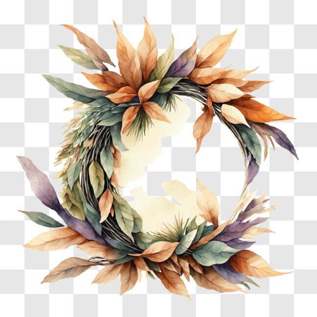 Download Beautiful Floral Wreath Decoration PNG Online - Creative Fabrica