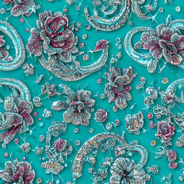 Download Teal Background with Silver and White Flowers Patterns Online ...