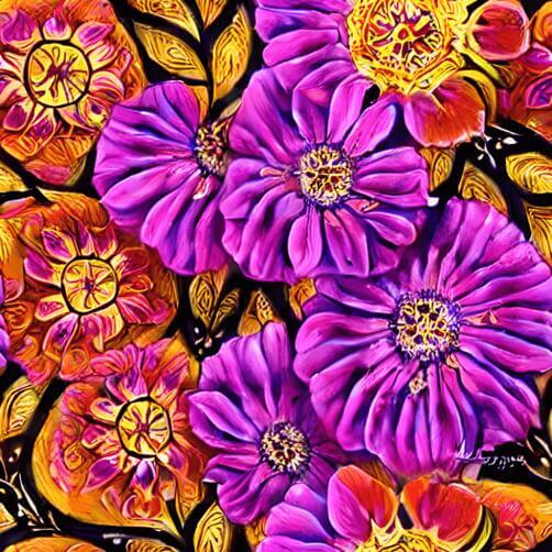 Purple and Yellow Abstract Floral Painting Purple and Yellow Abstract Floral Painting thumbnail