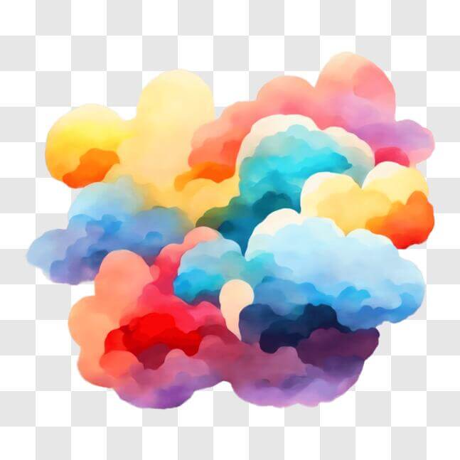Download Colorful Cloud Icon or Background Image PNG Online - Creative ...