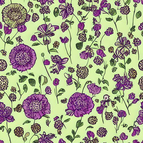 Colorful Floral Pattern Background with Green and Purple Colorful Floral Pattern Background with Green and Purple thumbnail