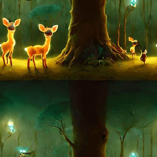 Beautiful Forest Scene with Deer Beautiful Forest Scene with Deer thumbnail