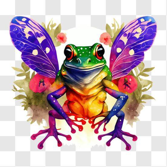 Crazy Frog Watercolor Graphic · Creative Fabrica