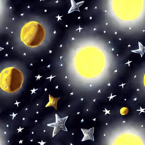 Colorful Painting of Planets, Stars, and Moons in the Night Sky Colorful Painting of Planets, Stars, and Moons in the Night Sky thumbnail