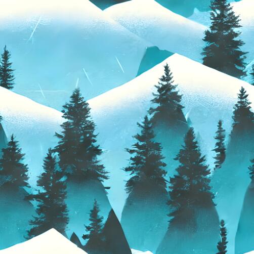 Snowy Mountain Landscape with Pine Trees Snowy Mountain Landscape with Pine Trees thumbnail