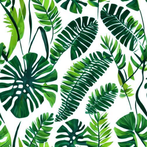Seamless Green Tropical Leaves Pattern on White Background Seamless Green Tropical Leaves Pattern on White Background thumbnail