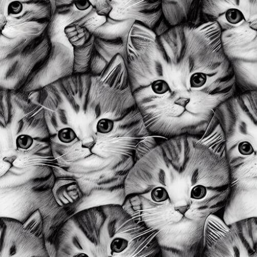 Seamless Pattern of Black and White Kittens Seamless Pattern of Black and White Kittens thumbnail