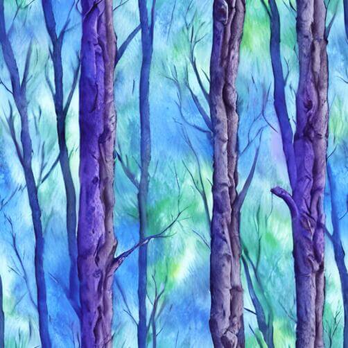 Abstract Watercolor Painting of Trees in Blue and Purple Tones Abstract Watercolor Painting of Trees in Blue and Purple Tones thumbnail