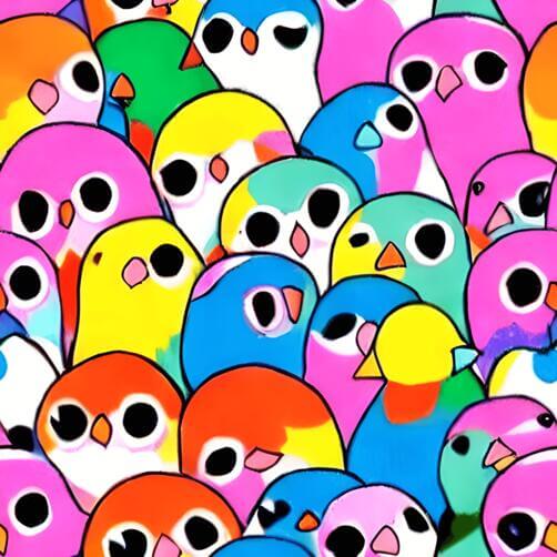 Colorful Flock of Birds in Various Colors and Patterns Colorful Flock of Birds in Various Colors and Patterns thumbnail