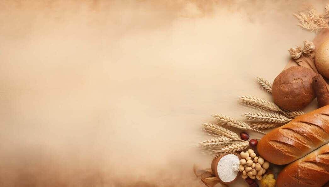 Items Preview Background Download Assorted Breads and Food Items on Vintage Background ...